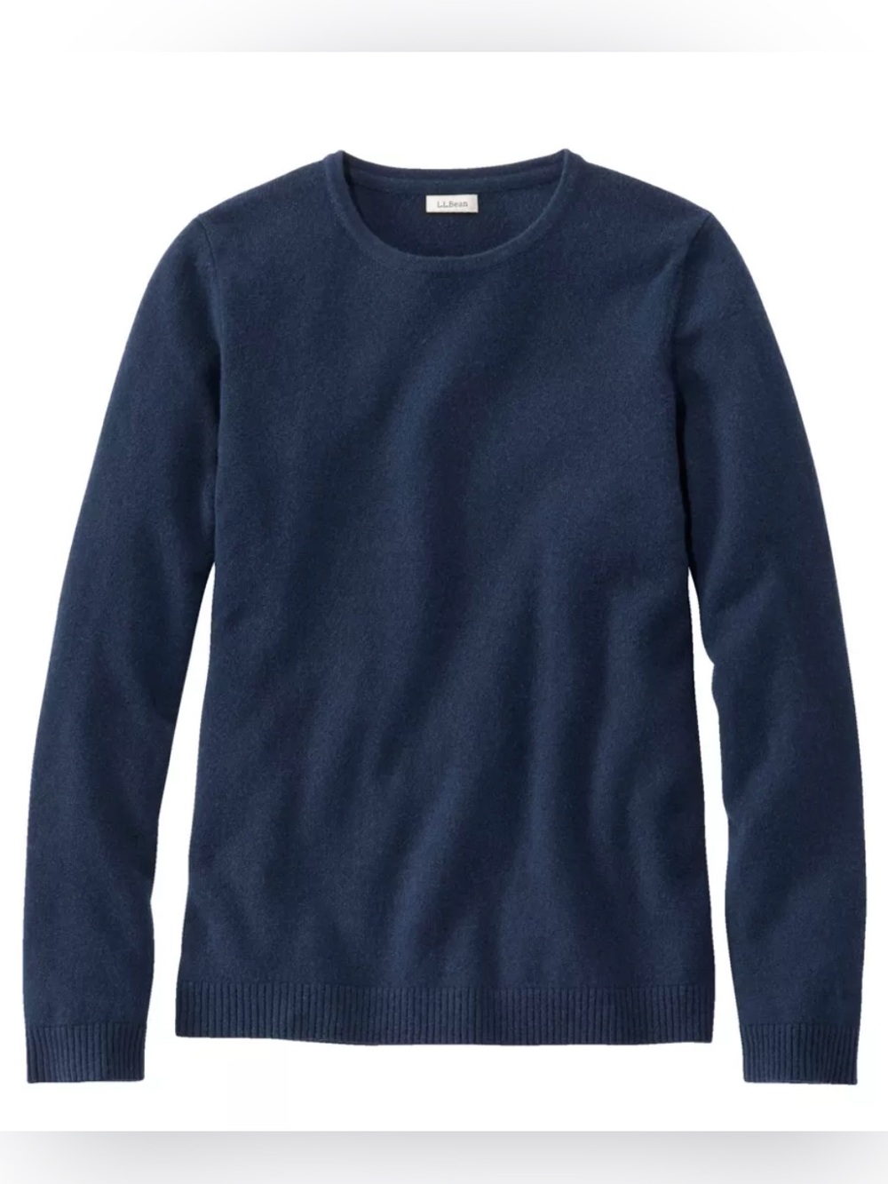 L.L. Bean 100% Cashmere Navy Crewneck Sweater
